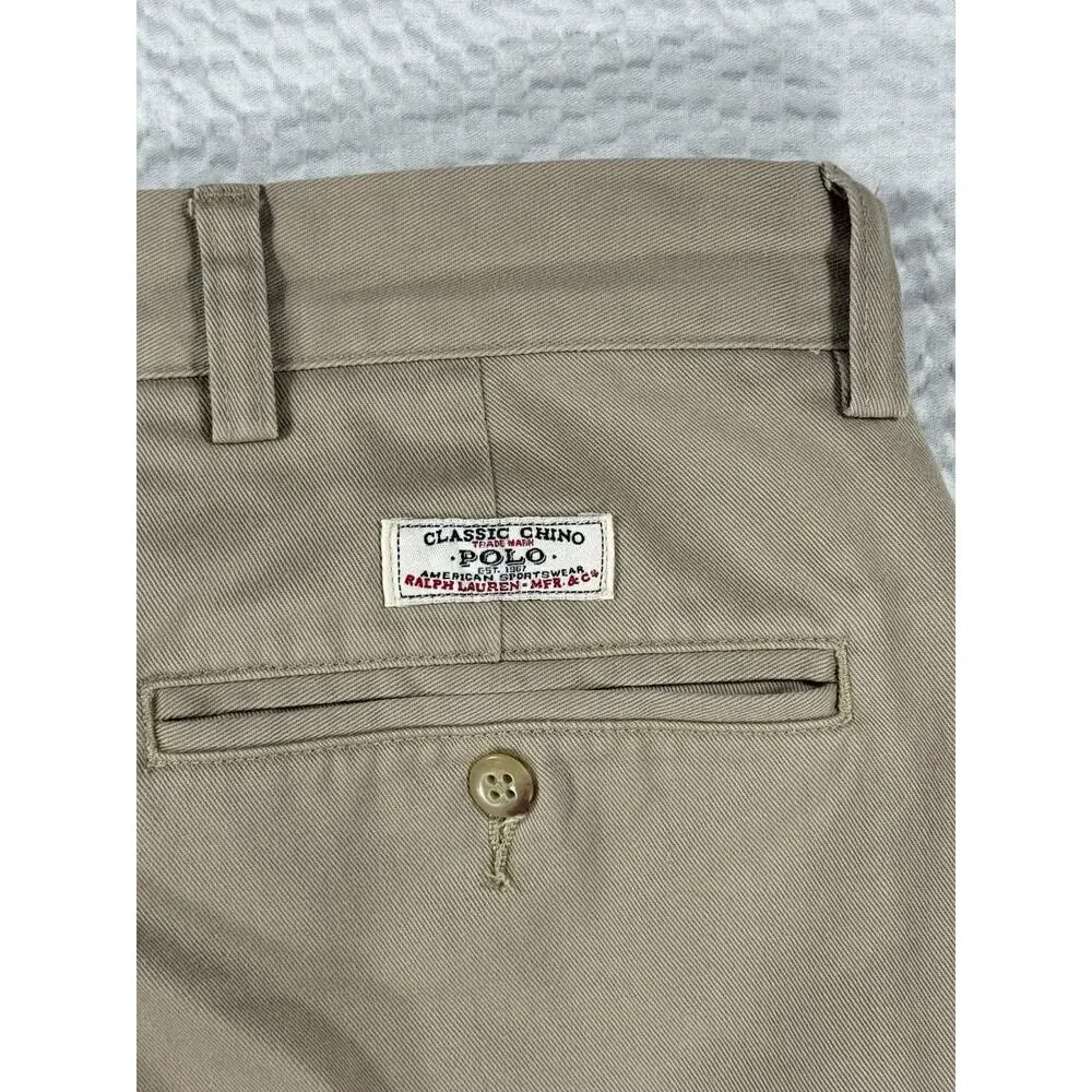 Polo Ralph Lauren Pants Mens 40x30 Andrew Pant Tan Chino Casual Cotton Preppy